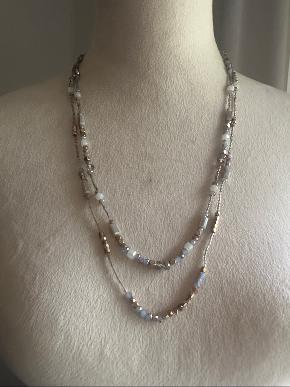 Layering Suede and Milky Crystal Coastal Cowgirl Versatile Wrapping Necklace - Picture 6 of 16